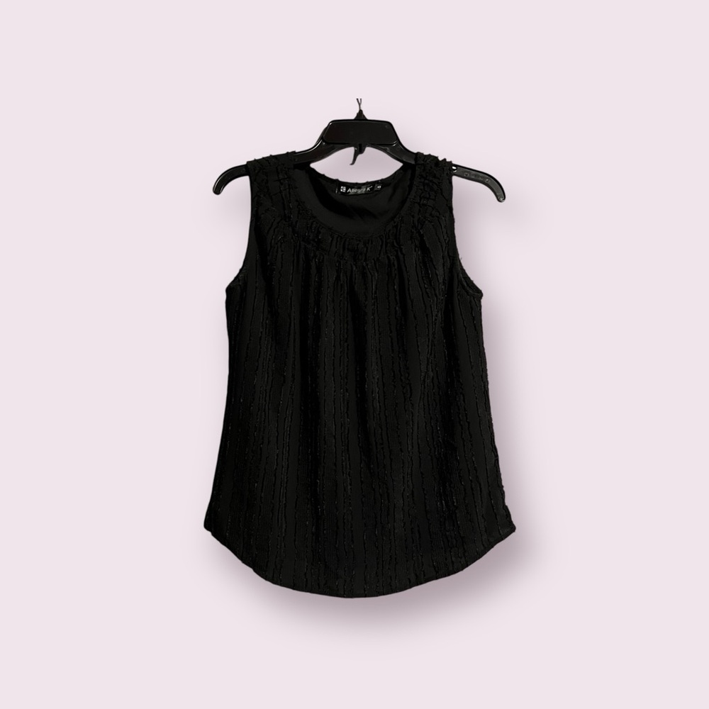 Allegra-K Beaded Black Women’s Tank Blouse Size S